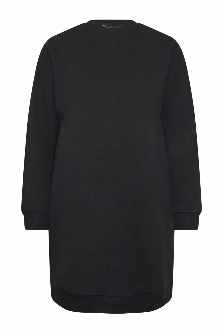 Plus Size Crew Neck Long Sleeve Short Sweat Dress