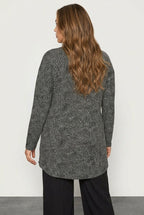 Plus Size Crew Neck Long Sleeve Sequin Embellished Blouse