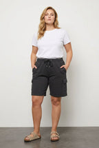 Plus Size Pocketed Drawstring Waist Loose Fit Jogger Shorts