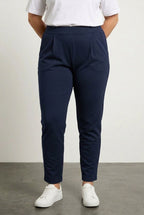 Plus Size Pocketed Elastic Waist Lycra Slim Leg Stretch Pants