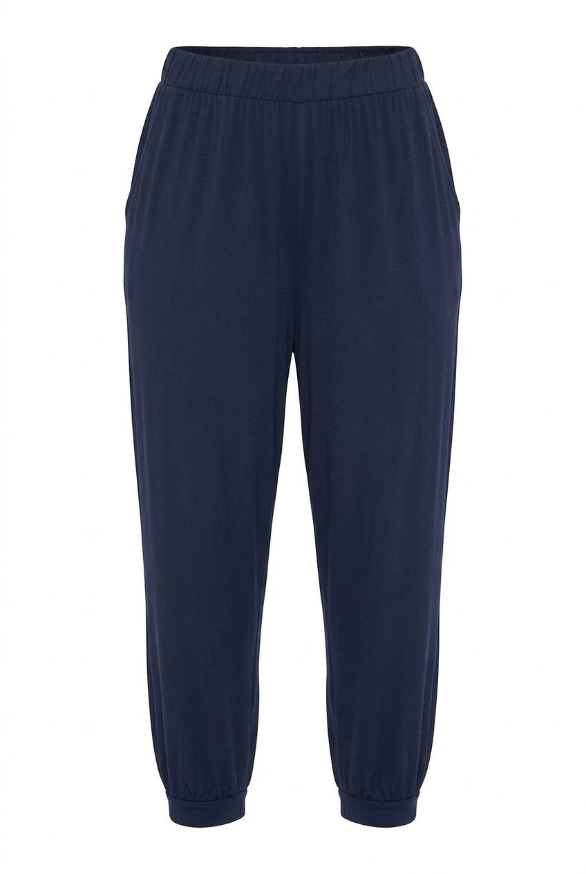 Plus Size Carrot Fit Pants with Elasticated Waist and Cuffs, and Pockets