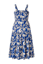 Plus Size Floral Print Thick Strap Elastic Waist Dress
