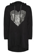Plus Size V-Neck Long Sleeve Hooded Tunic Sweatshirt