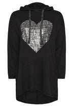 Plus Size V-Neck Long Sleeve Hooded Tunic Sweatshirt