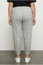 Plus Size Loose Trousers with Elasticated Waist and Cuffs, and Pockets