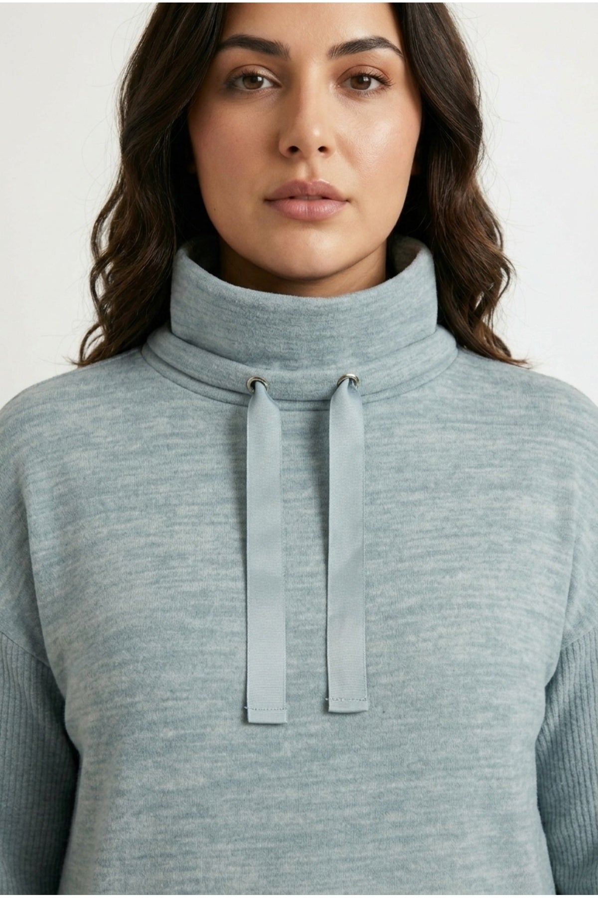 Plus Size Long Sleeve Hooded Soft Textured Sweatshirt Dress