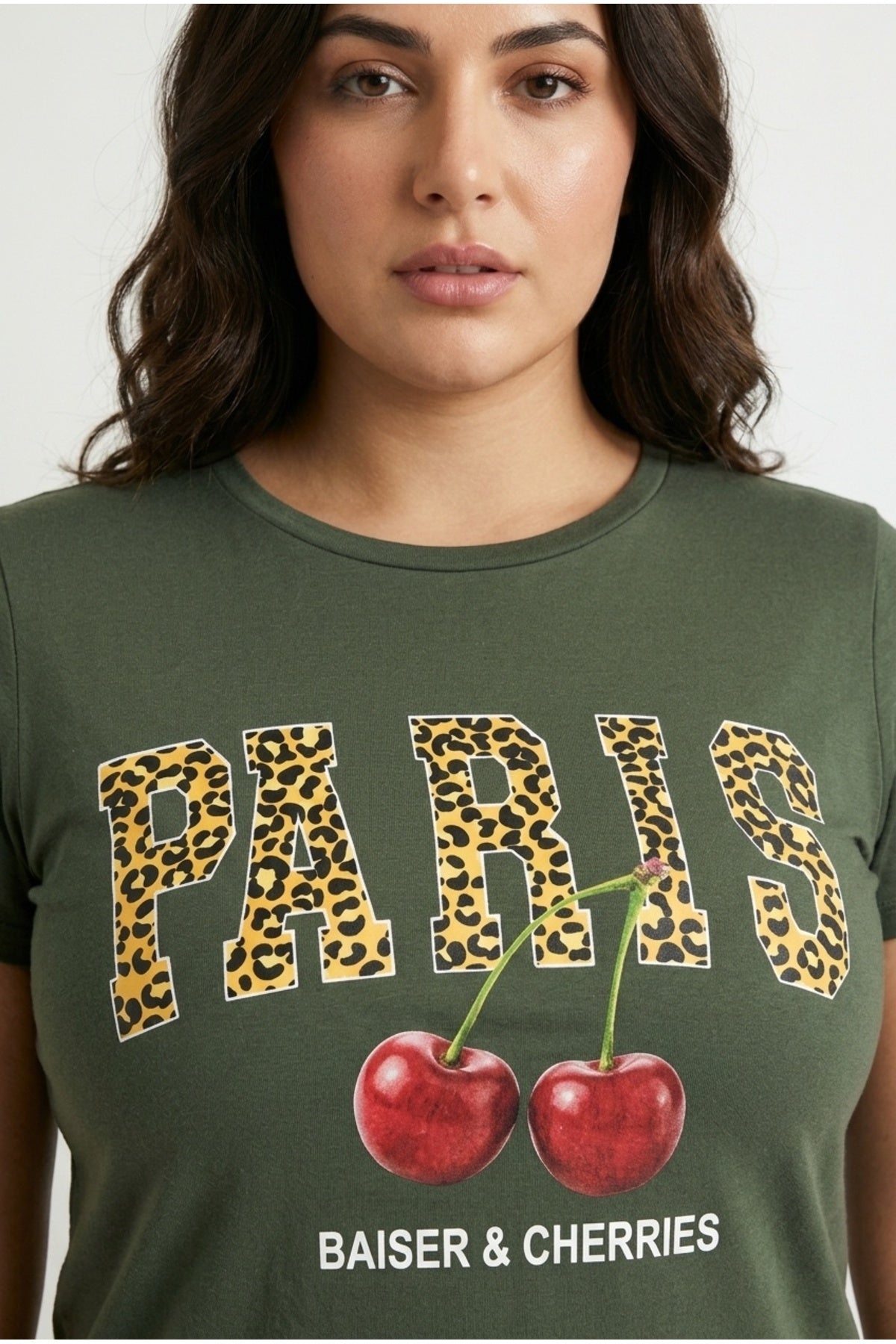 Plus Size Crew Neck Short Sleeve Shiny Printed T-shirt