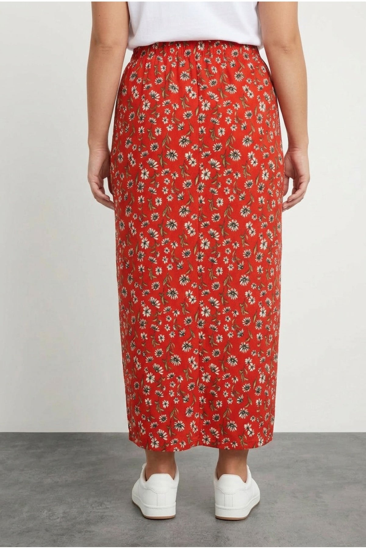 Floral Patterned High Waist Short Pencil Skirt