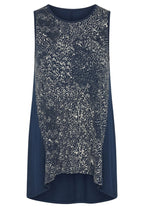 Plus Size Crew Neck Short Sleeve High-Low Patterned Blouse
