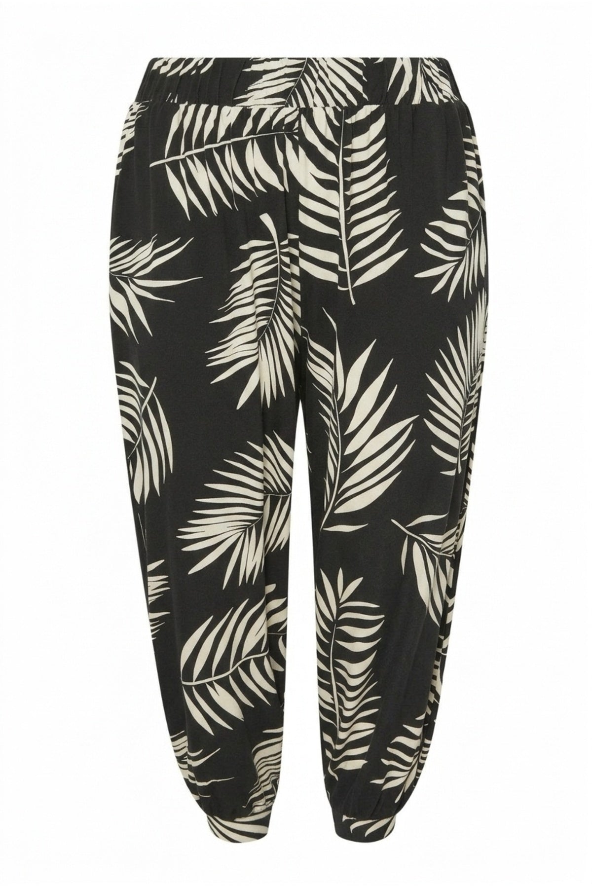 Plus Size Ankle Length Harem Pants with Elasticated Cuffs and Waist and Pockets