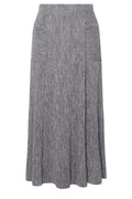 Plus Size Elastic Waist Front Pocket Ribbed Maxi Skirt
