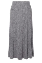 Plus Size Elastic Waist Front Pocket Ribbed Maxi Skirt