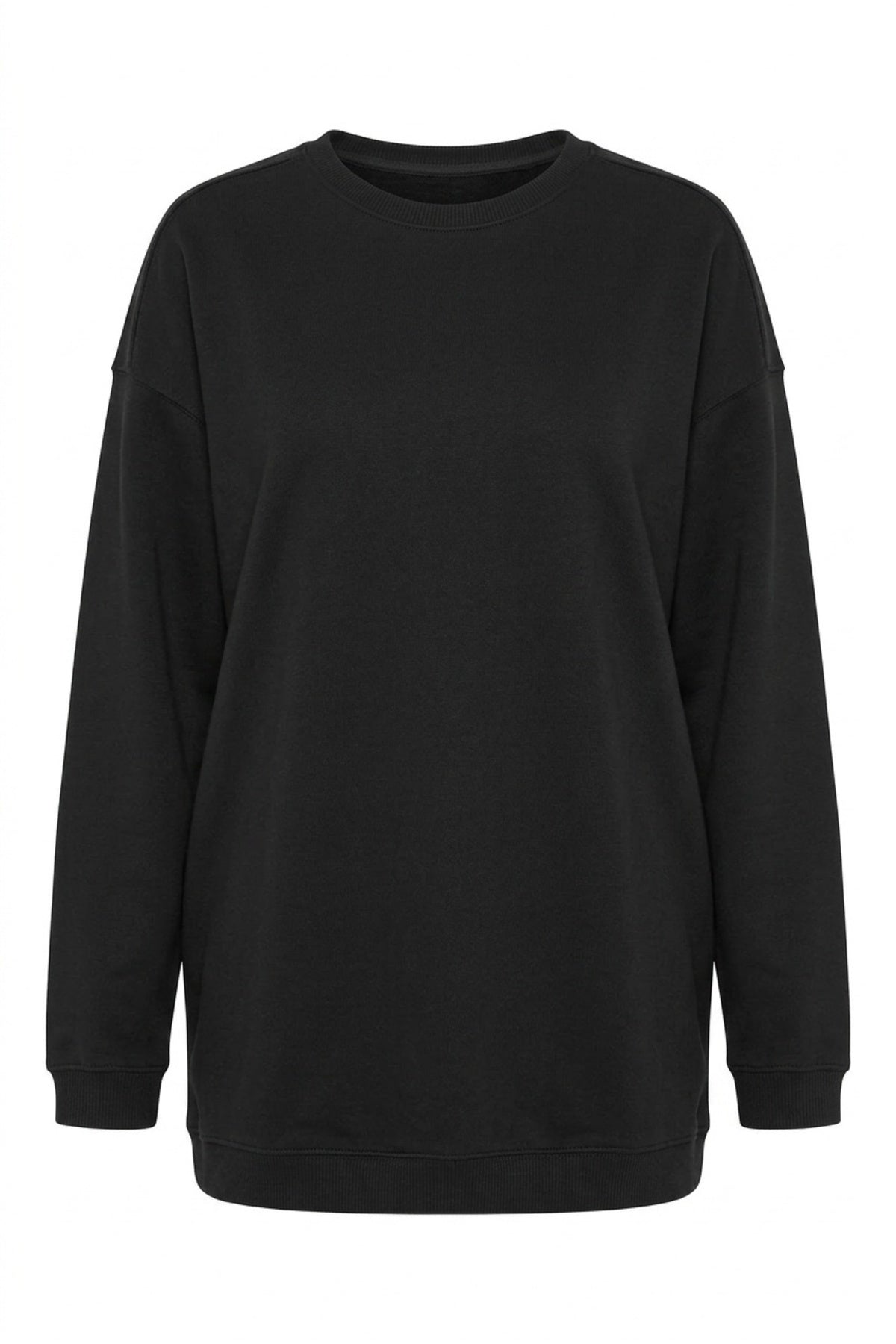 Plus Size Crew Neck Long Sleeve Basic Sweatshirt