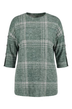 Plus Size Half Sleeve Button Detailed Soft Textured Sweater