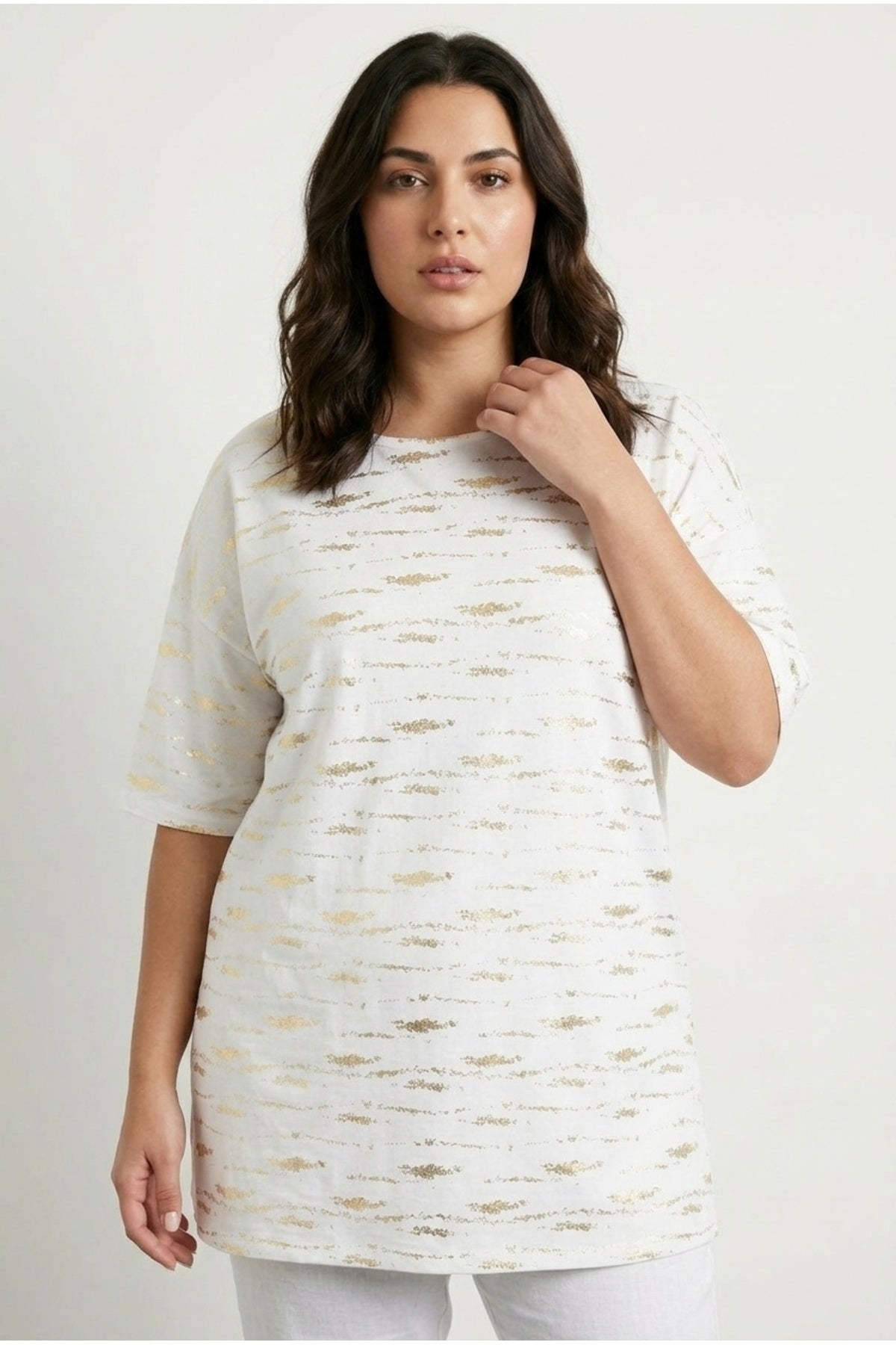 Gold Foil Detailed Blouse