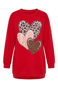 Plus Size Crew Neck Long Sleeve Printed Stretchy Fabric Sweatshirt
