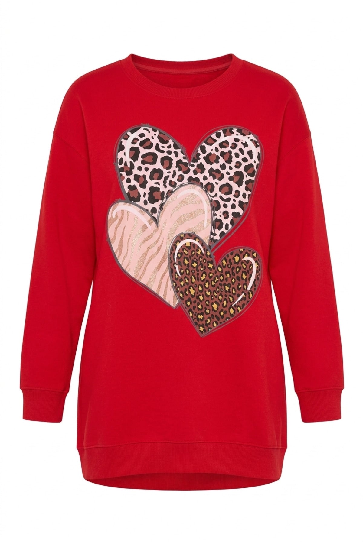 Plus Size Crew Neck Long Sleeve Printed Stretchy Fabric Sweatshirt