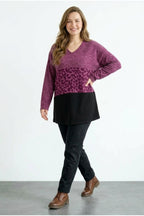 Plus Size V-Neck Long Sleeve Plush Sweatshirt