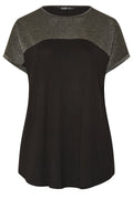 Plus Size Crew Neck Short Sleeve Shiny Printed T-shirt