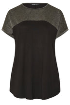 Plus Size Crew Neck Short Sleeve Shiny Printed T-shirt