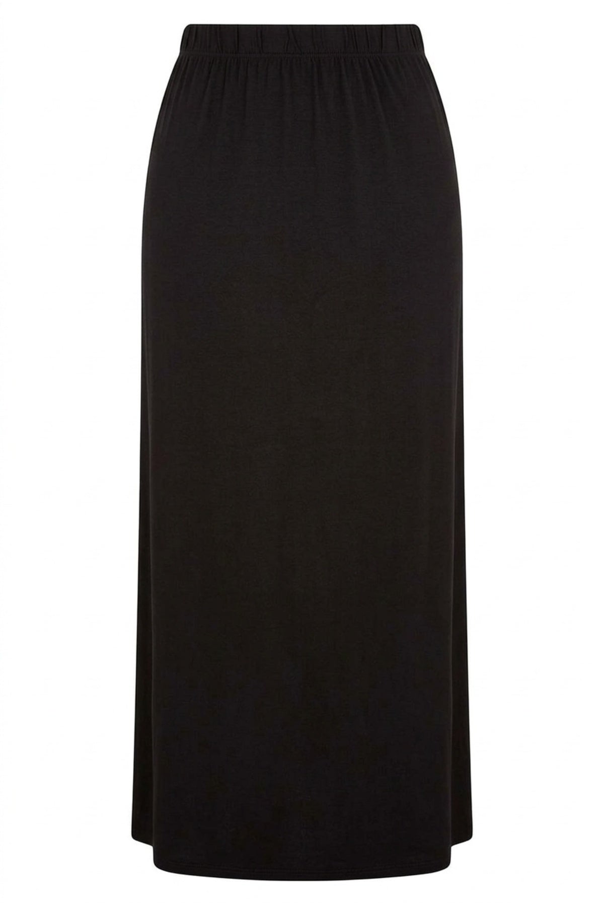 Plus Size Elastic Waist Relaxed Fit Pocketless Stretch Long Skirt