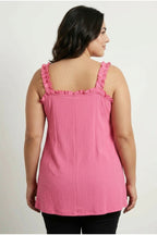 Ruffled Strappy Blouse with Ties