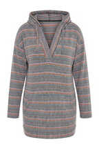 Plus Size V-Neck Long Sleeve Hooded Textured Stretchy Fabric Sweatshirt