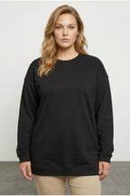 Plus Size Crew Neck Long Sleeve Basic Sweatshirt