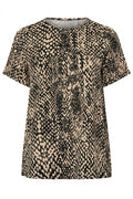 Plus Size Crew Neck Short Sleeve Leopard Print Stretchy Fabric T-shirt