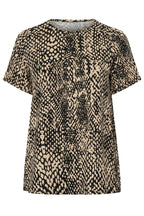 Plus Size Crew Neck Short Sleeve Leopard Print Stretchy Fabric T-shirt