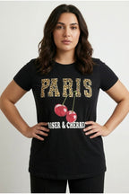 Plus Size Crew Neck Short Sleeve Printed T-shirt