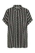 Plus Size Short Sleeve Patterned Shirt