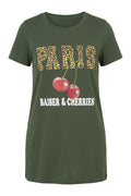 Plus Size Crew Neck Short Sleeve Shiny Printed T-shirt