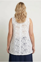 Plus Size V-Neck Sleeveless Unlined Lace Blouse
