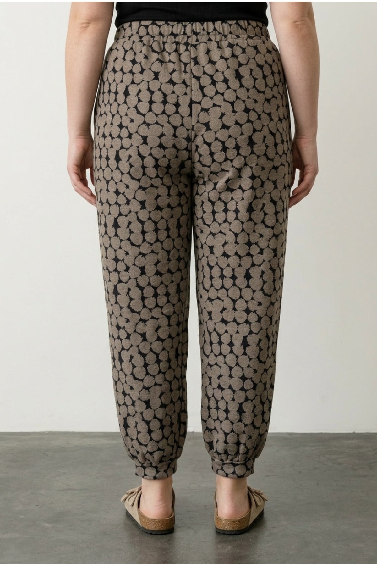Plus Size Stretchy Fabric Jogger Pants with Elastic Waist, Cuffs, and Pockets