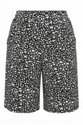 Plus Size Elastic Waist Patterned Loose Fit Stretchy Shorts