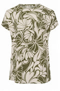 Plus Size Crew Neck Short Sleeve Patterned Blouse