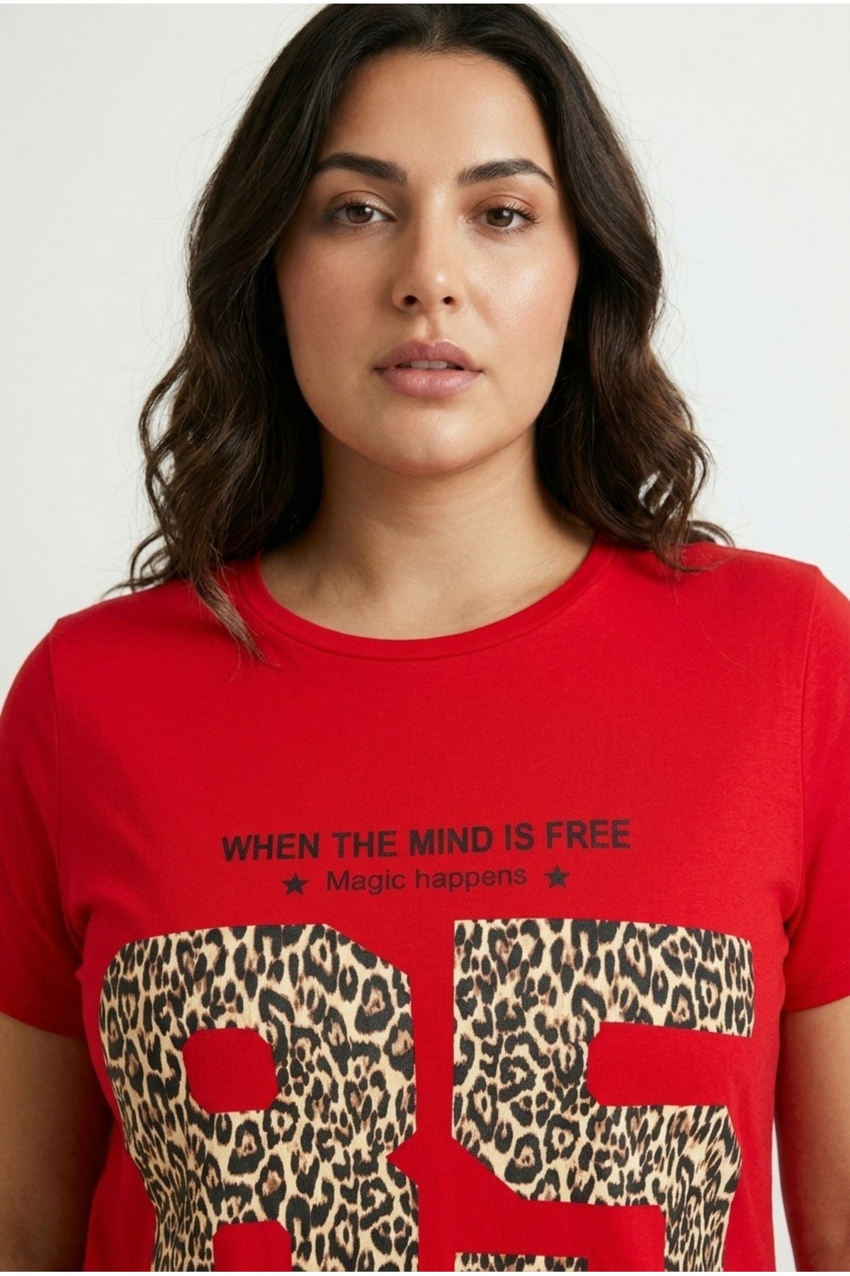 Plus Size Crew Neck Short Sleeve Printed T-shirt