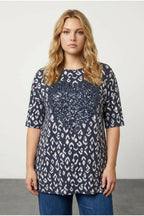 Plus Size Crew Neck Sequin Embellished Slit Detail Blouse