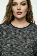 Plus Size Crew Neck Long Sleeve Leather Detailed T-shirt