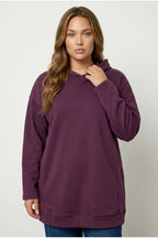 Plus Size Hooded Long Sleeve Sweatshirt