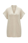 Plus Size V-Neck Short Sleeve Knit Sweater
