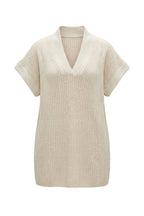 Plus Size V-Neck Short Sleeve Knit Sweater