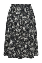 Plus Size Elastic Waist Pleated Patterned Stretchy Fabric Skirt
