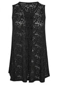 Plus Size V-Neck Sleeveless Unlined Lace Blouse
