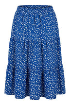 Plus Size Elastic Waist Pleated Minimal Floral Patterned Stretchy Fabric Skirt