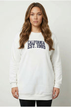 Plus Size Crew Neck Printed Long Sleeve Sweatshirt