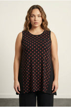 Plus Size Front Polka Dot Sleeveless Blouse