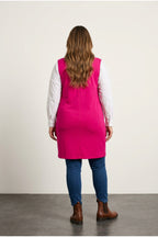 Plus Size Sleeveless Front Buttoned Pocket-Detailed Cardigan
