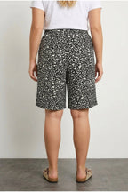 Plus Size Elastic Waist Patterned Loose Fit Stretchy Shorts
